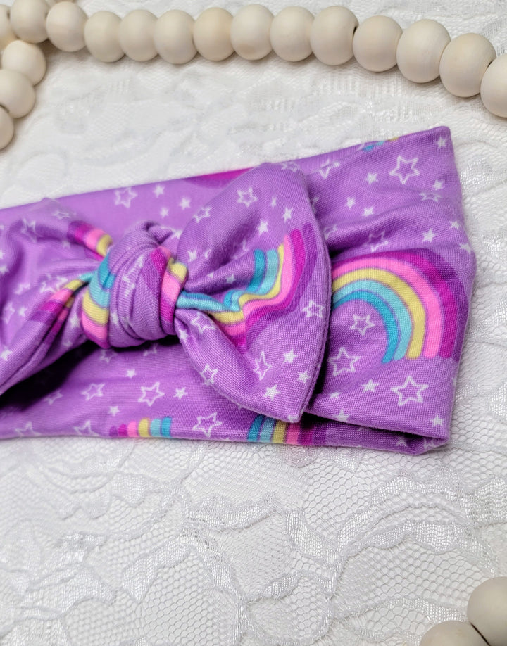 Rainbow Big Bow Headwrap