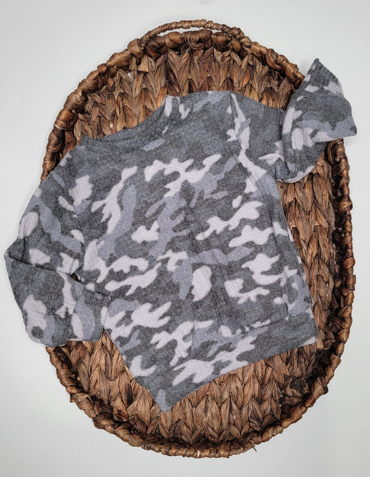 Gray Brushed Camo Classic Pullover