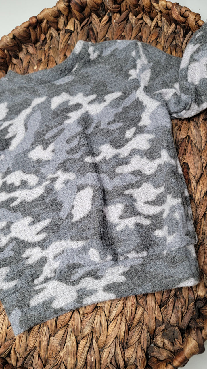 Gray Brushed Camo Classic Pullover