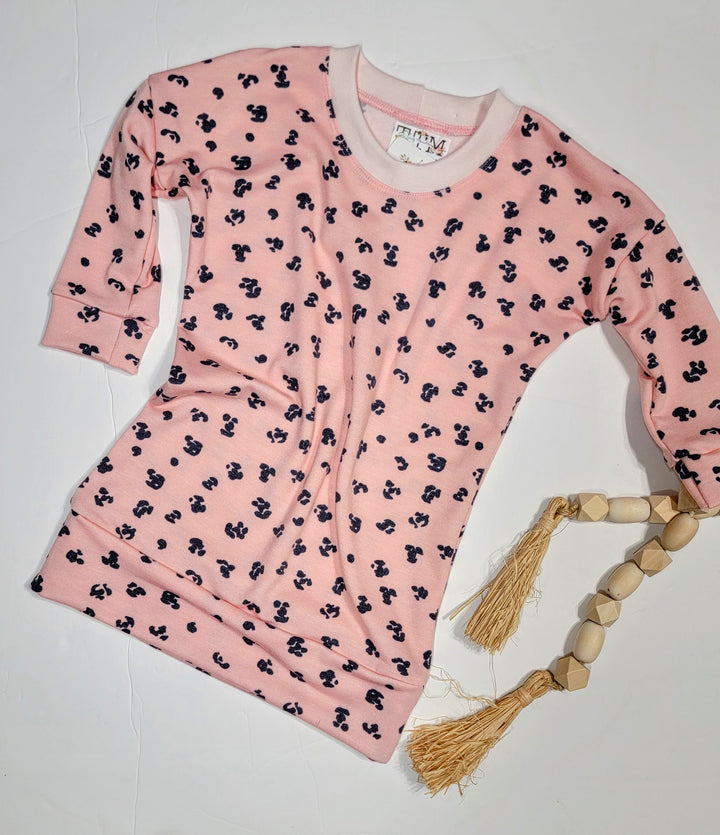 Pink Leopard Sweater Dress