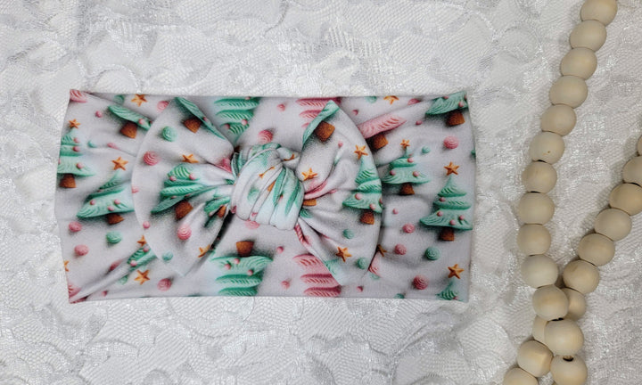 Pastel Christmas Trees Headwrap