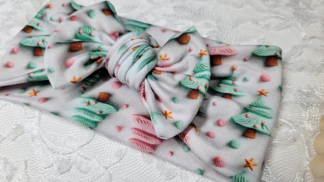 Pastel Christmas Trees Headwrap