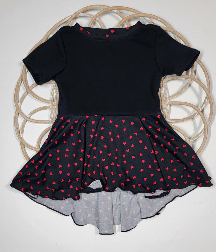 Mini Red Hearts Manhattan Peplum Top