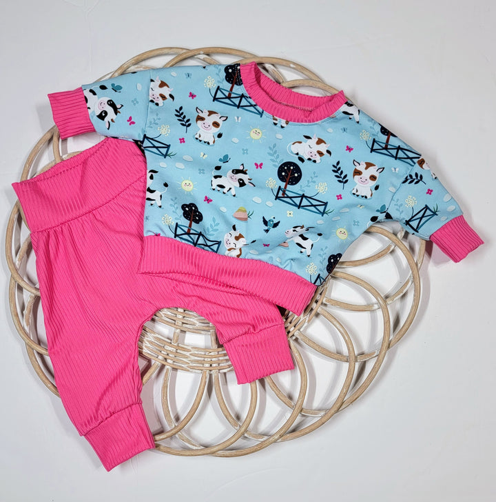 Pink Baby Cows Lounge Set