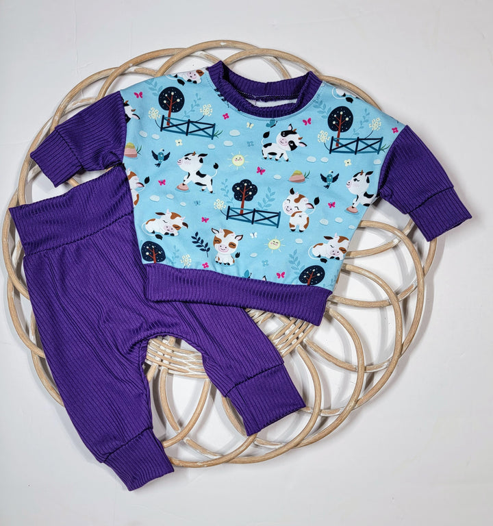 Purple Baby Cows Lounge Set