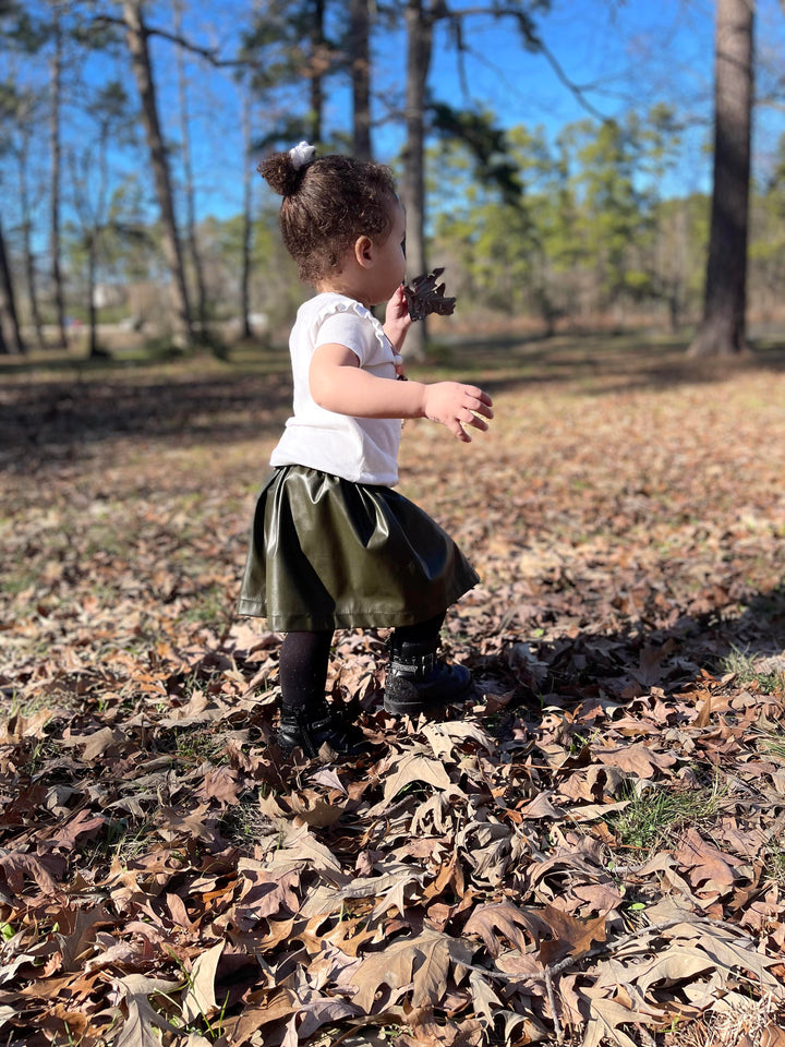 Leopard Pleather Sassafras Skirt