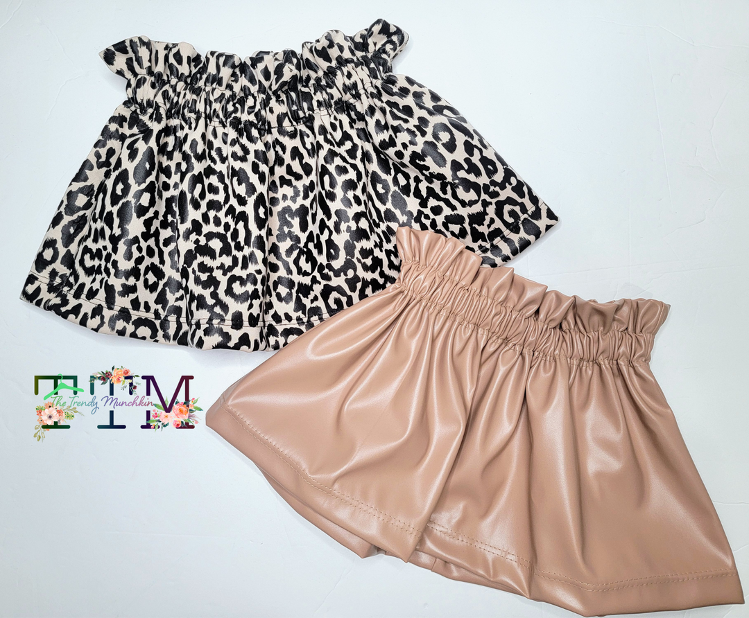 Leopard Pleather Sassafras Skirt